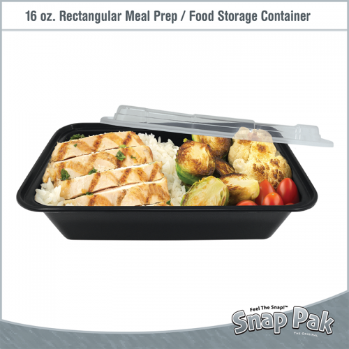SNAP PAK 28 oz. Rectangular Plastic Food Storage / Meal Prep Containers  with Lids. (50-Pack) SM-295 - The Home Depot