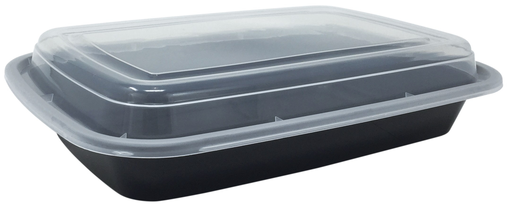 28oz Black Meal Prep Rectangle Single Compartment Food Containers.