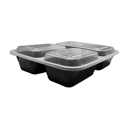 BULK* 48 oz Meal Prep Round Food Storage Containers 3 Compartment wit –  OnlyOneStopShop
