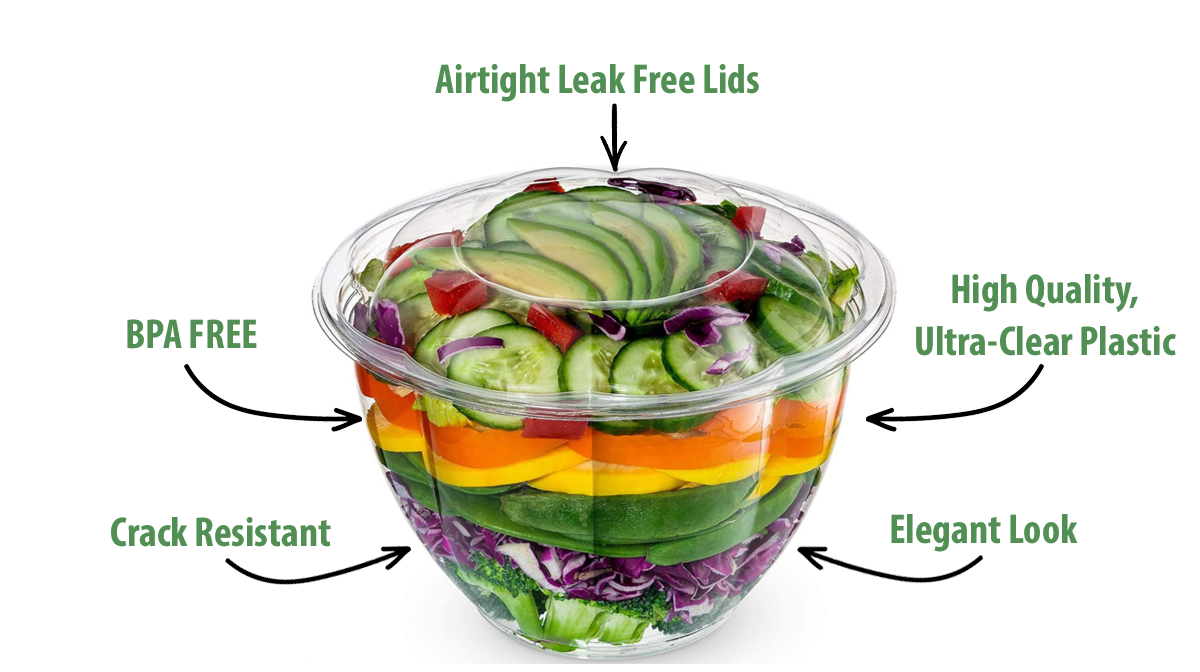 Swirl Salad Bowl by Snap Pak - 48 oz